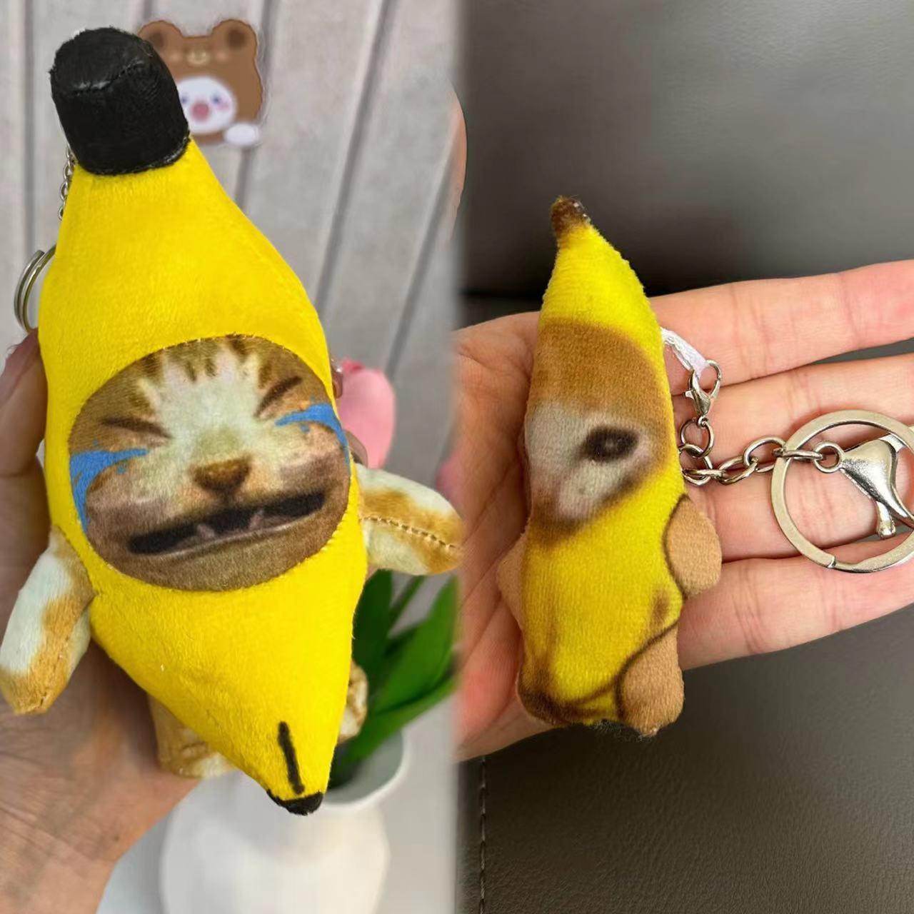 Crying Cat Banana Keyring - QMartCo